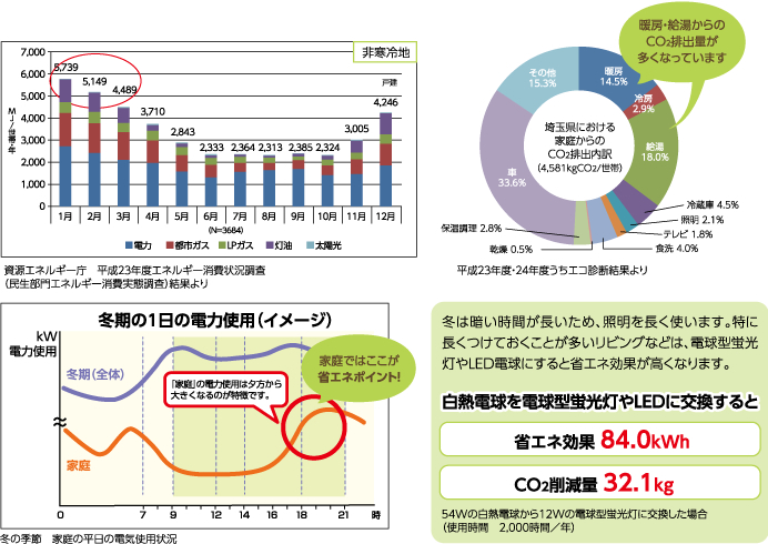 冬のエネルギー使用量